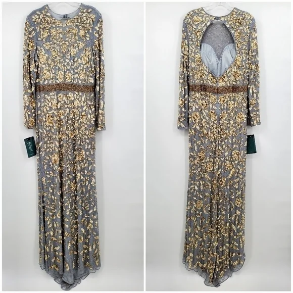 Mac Duggal Long Sleeve Sequin Embellished Gown - Picture 2 of 11